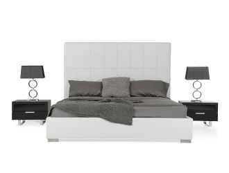 Francis Modern White Leather Bed