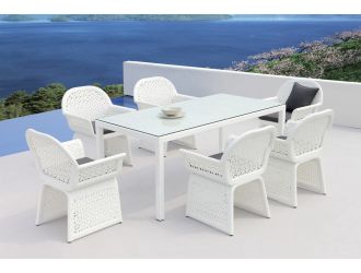 Provence Modern White Outdoor Dining Set