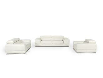 Divani Casa Chrysanthemum Modern White Leather Sofa Set