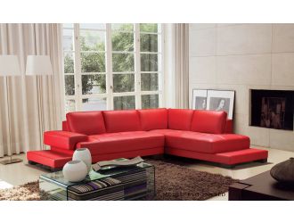 Moscow Modern Red Leather Sectional Sofa