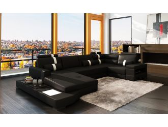 Modern Leather Sectional Sofa 6104