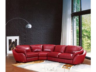 622Ang Modern Red Italian Leather Sectional Sofa