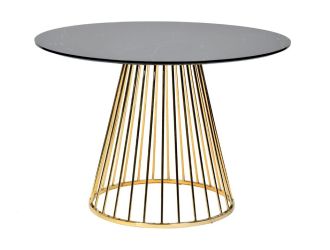 Modrest Holly Modern Black & Gold Round Dining Table