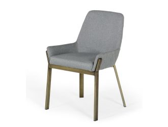 Modrest Ganon - Modern Grey & Antique Brass Dining Chair