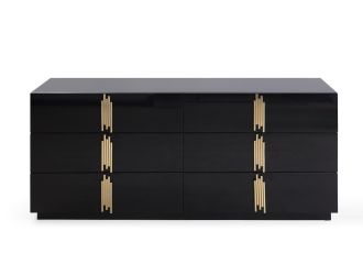 Modrest Token - Modern Black + Gold Wide Dresser