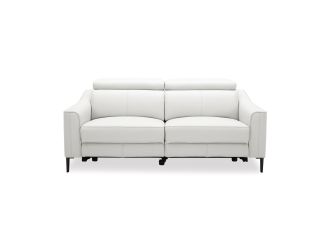 Divani Casa Eden - Modern White Leather Loveseat With 2 Recliners