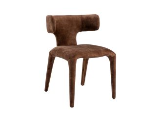 Modrest Saehee - Modern Camel Velvet Fabric Dining Chair