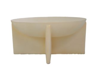 Modrest Elsa - Modern Beige Concrete Round Coffee Table
