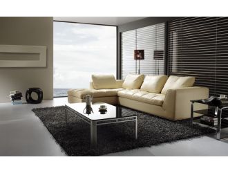 BO3959 Modern beige leather sectional sofa