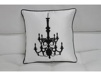 Transitional Black and White Print Throw Pillow