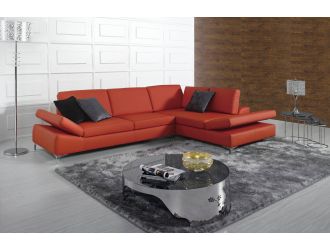 Modern Red Bonded Leather Sectional Sofa