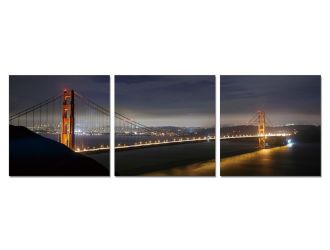 Modrest Golden Gate Bridge 3-Panel Photo on Canvas