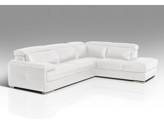 Divani Casa Pistoia Modern White Full Leather Sectional Sofa
