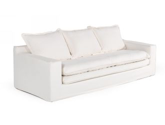 Divani Casa Academy - Modern Classic White Fabric Sofa