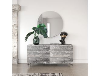 Nova Domus Aria - Italian Modern Multi Grey with texture Round Mirror