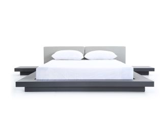 Modrest Opal Modern Wenge & Grey Platform Bed