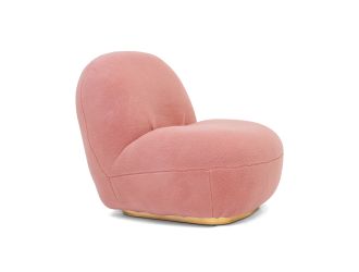Modrest Crestone - Modern Pink Sherpa Accent Chair