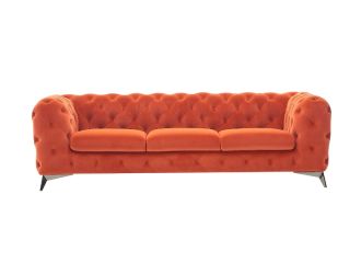 Divani Casa Delilah - Modern Orange Fabric Sofa