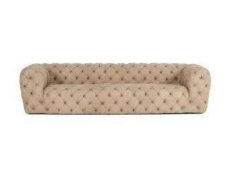 Lamod Italia Ellington - Italian Beige Nubuck Leather 3-Seater Sofa