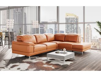 Accenti Italia New York - Modern Cognac Leather RAF Sectional Sofa