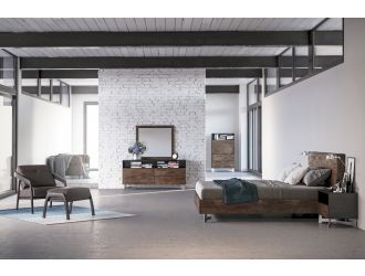 Modrest Wharton Modern Dark Aged Oak Bedroom Set