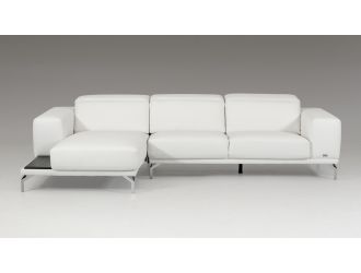 Divani Casa Belize White Eco-Leather Sectional Sofa