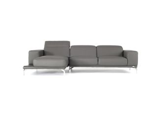 Divani Casa Belize Modern Grey Eco-Leather Sectional Sofa