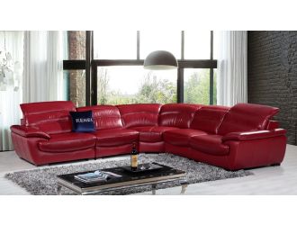 Divani Casa Hana Modern Red Leather Sectional Sofa