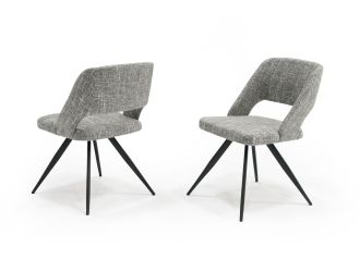 Modrest Palmer - Modern Grey Fabric Dining Chair (Set of 2)