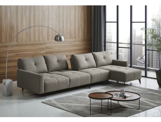 Divani Casa Kenton - Modern Grey Fabric Right Facing Sectional Sofa