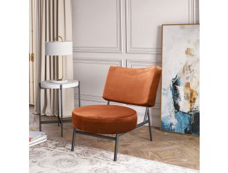 Modrest Sami - Modern Orange Velvet Accent Chair