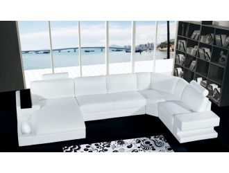 Orion Modern White Leather Sofa Set