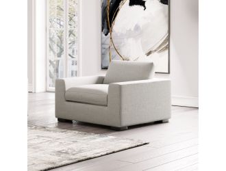 Divani Casa Poppy - Modern White Fabric Lounge Chair