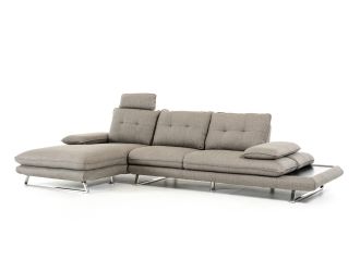 Divani Casa Porter - Modern Grey Fabric Left Facing Sectional Sofa