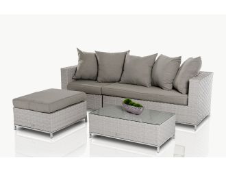 Reef Modern Outdoor Patio Set w/ Ottoman and Table