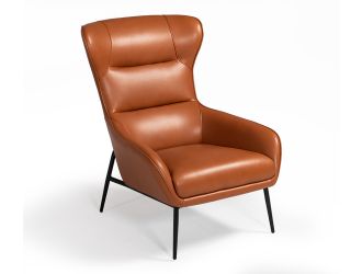 Divani Casa Susan Modern Orange Leatherette Lounge Chair