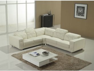 T123B Modern White Leather Sectional Sofa