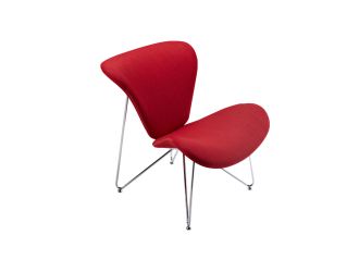 Modrest Decatur Mid-Century Red Fabric Accent Chair