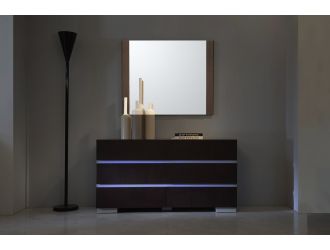 Anzio Modern Brown Oak Wall Mirror