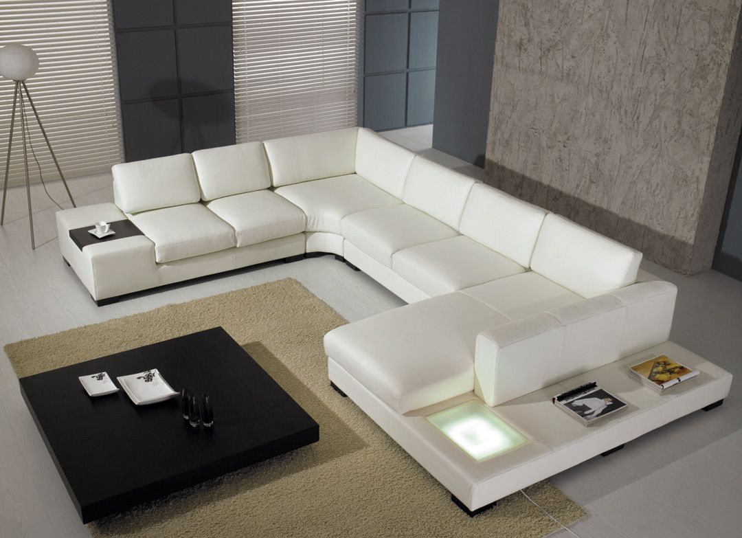 T 35 Modern Leather Sectional Sofa, Miami Contemporary Leather Sectional Sofa Set
