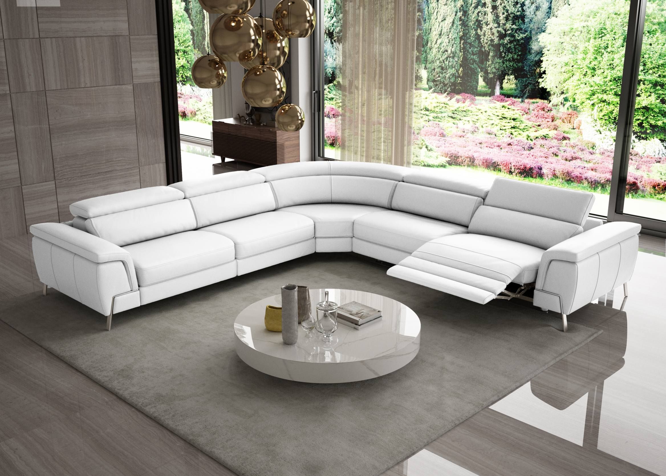 straffen bijtend solo Coronelli Collezioni Wonder - Italian Modern White Leather Sectional Sofa  with Recliners