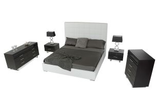 Francis Modern White Leather Bed