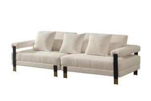 Divani Casa Stratford - Modern Off-White Fabric Sofa Set