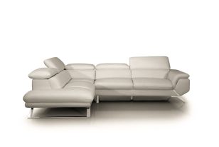 Divani Casa Seth - Modern Light Grey Leather Left Facing Sectional Sofa