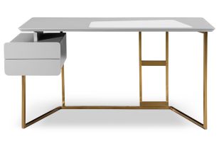 Modrest Deegan Modern Grey & Bronze Office Desk