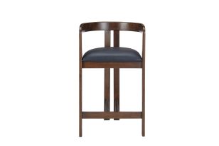 Modrest Belton - Modern Black Vegan Leather + Brown Oak Counter Chair