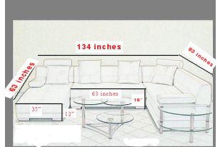 3334 White Ultra modern sectional sofa