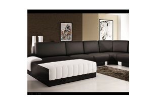 5025 Contemporary Opposite Facing Leather Sectional Sofa