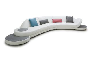 Divani Casa Jesse Modern White Leather Sectional Sofa