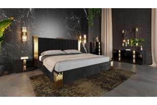 Modrest Token Modern Black & Gold Bedroom Set
